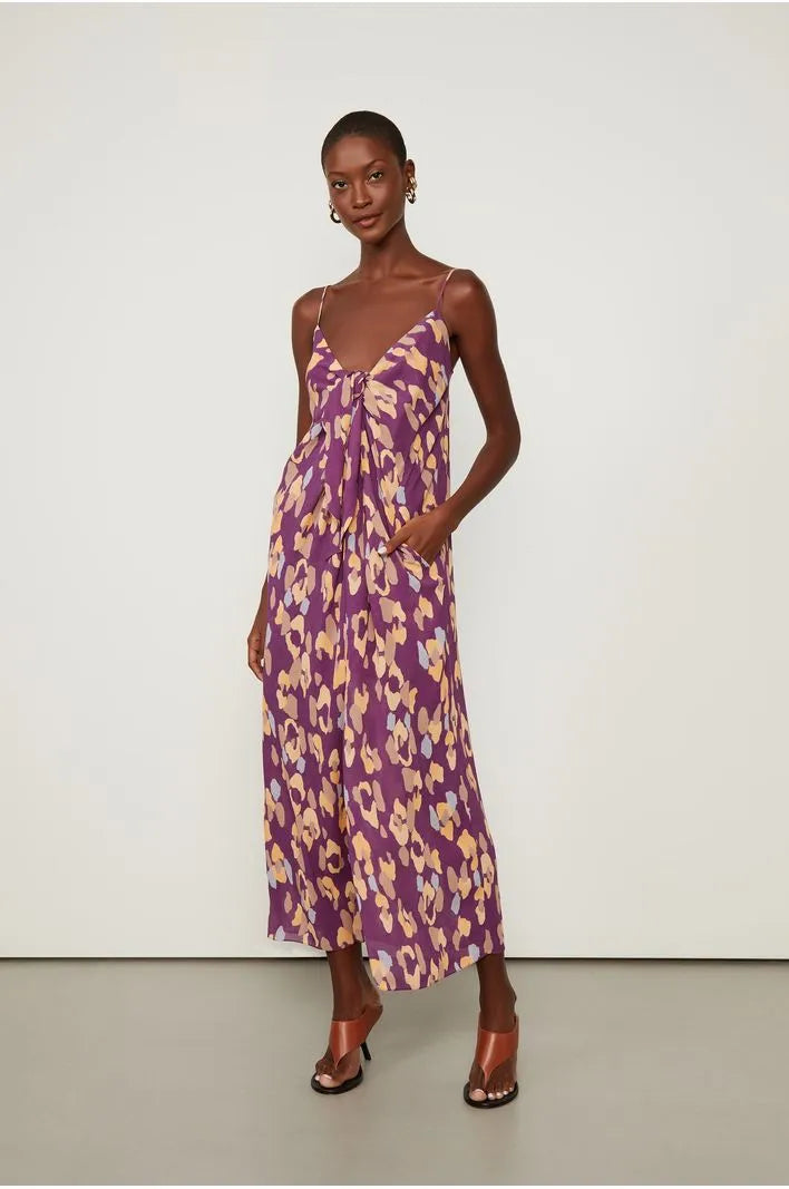 VESTIDO AMARRACAO ONCA PLUM
