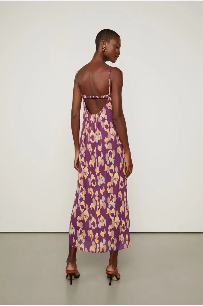 VESTIDO AMARRACAO ONCA PLUM