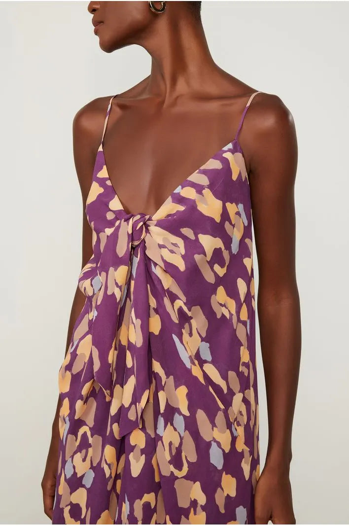 VESTIDO AMARRACAO ONCA PLUM