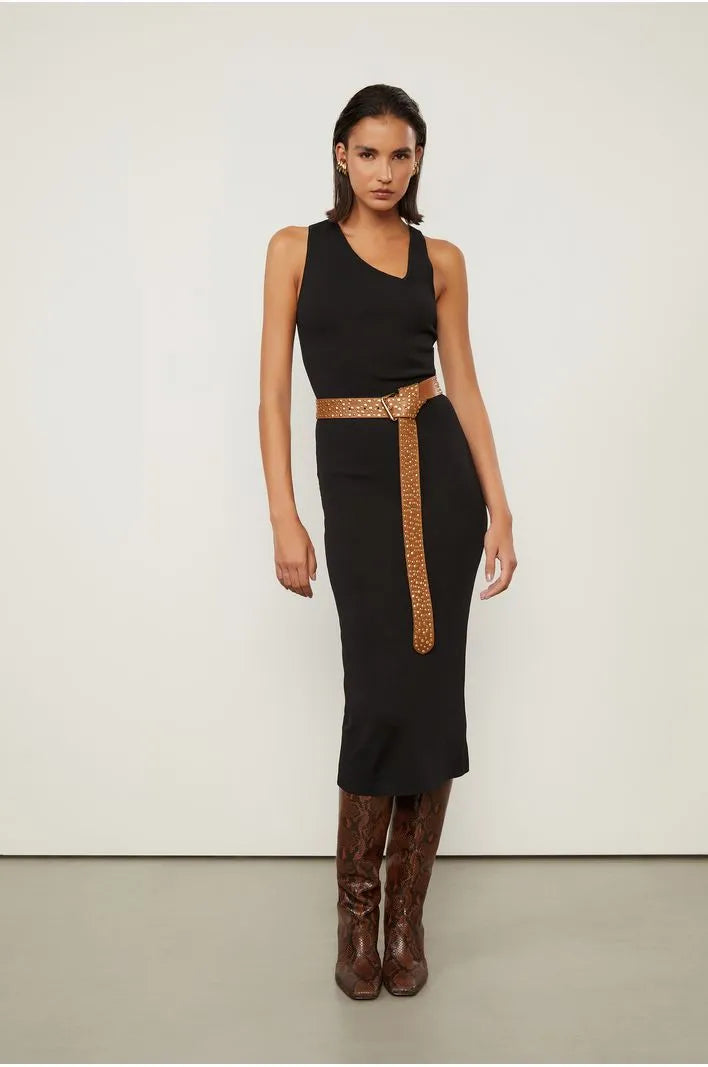 VESTIDO DECOTE ASSIMETRICO TRICOT